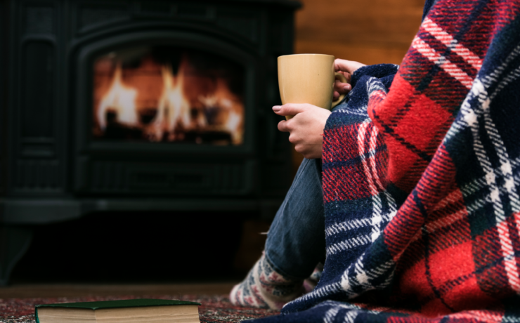 Warm by the fireplace