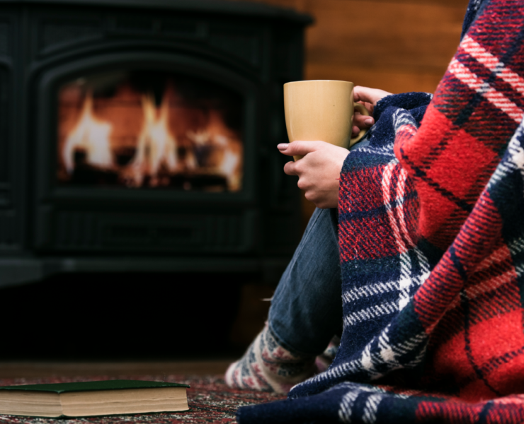 Warm by the fireplace